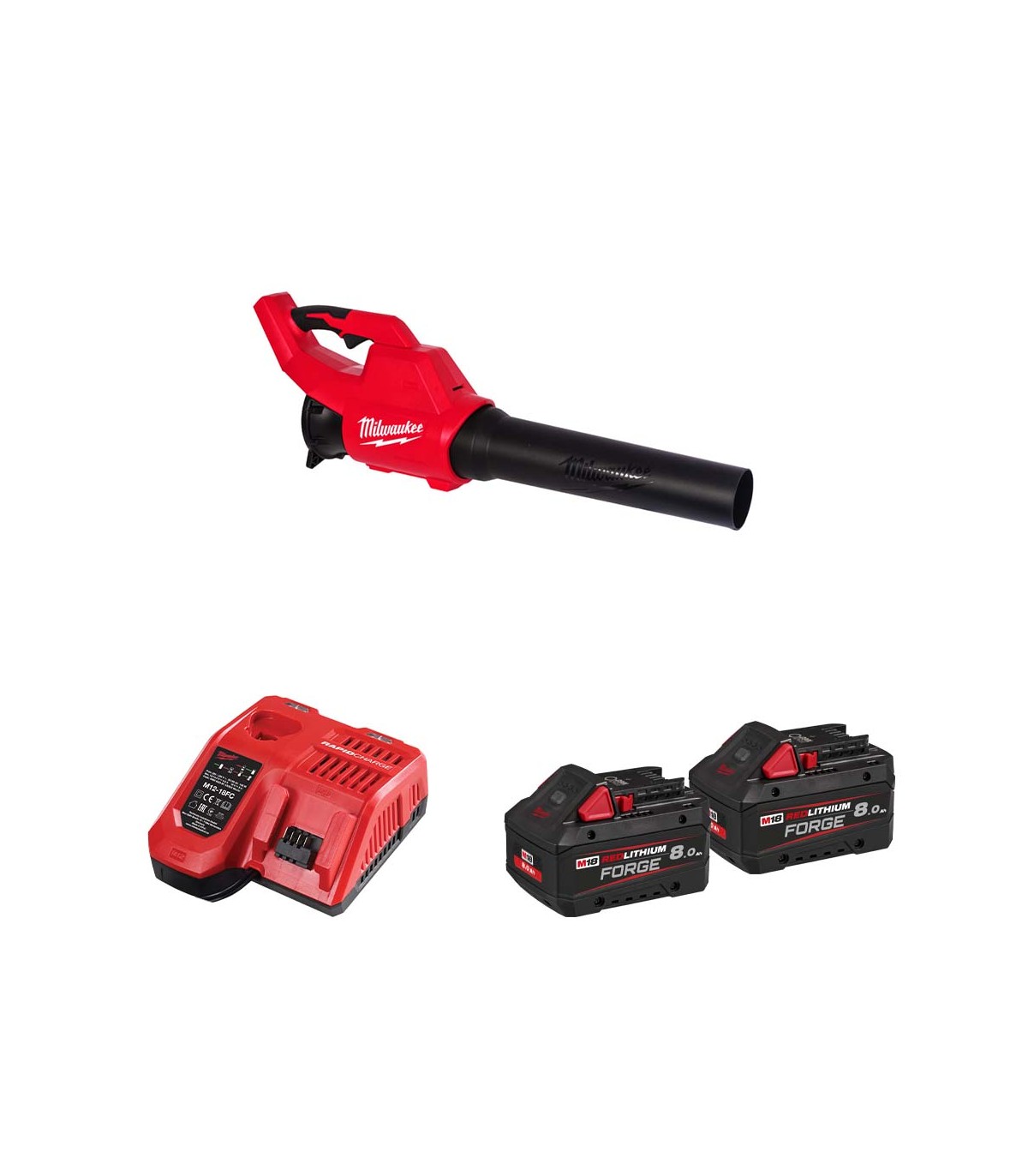 Souffleur 18V M18 BLBLO-0 + 1 batterie FB 8 Ah + 1 chargeur M12-18 FC MILWAUKEE