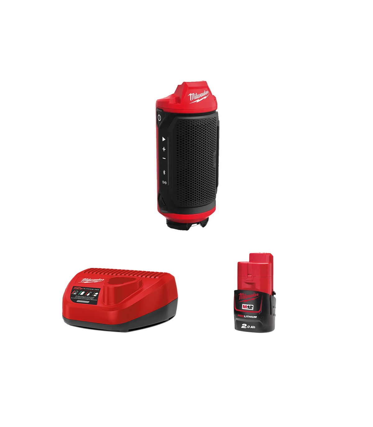 Enceinte de chantier 12V M12 SPEJSG2-0 + 1 batterie 2 Ah 12 V + chargeur C12C MILWAUKEE
