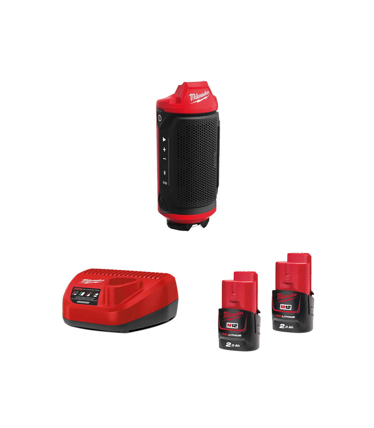 Enceinte de chantier 12V M12 SPEJSG2-0 + 2 batteries 2 Ah 12 V + chargeur C12C MILWAUKEE