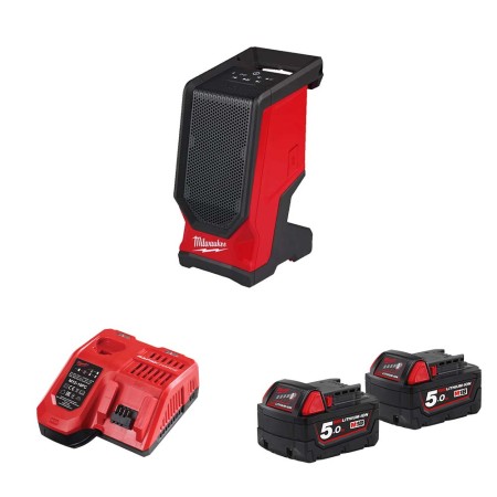 Enceinte de chantier 18V M18 SPEJSG2-0 + 2 batteries 5 Ah + chargeur M12-18 FC MILWAUKEE