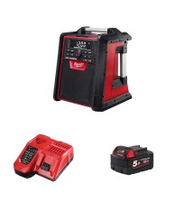 Radio Bluetooth 18V M18 RC-0 + 1 batterie 5 Ah + chargeur M12-18 FC MILWAUKEE
