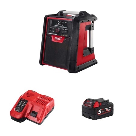Radio Bluetooth 18V M18 RC-0 + 1 batterie 5 Ah + chargeur M12-18 FC MILWAUKEE