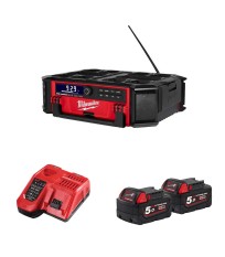 Radio Bluetooth Packout 18V M18 PRCDAB+-0 + 2 batteries 5 Ah + chargeur M12-18 FC MILWAUKEE