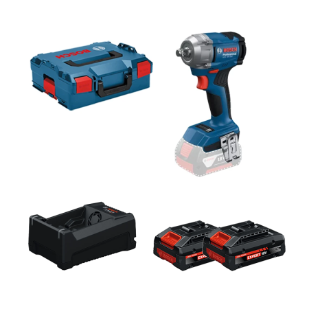 Boulonneuse GDS 18V-350 + 2 Batteries EXPERT 4 Ah + 1 Chargeur GAL 12V/18V-80 BOSCH