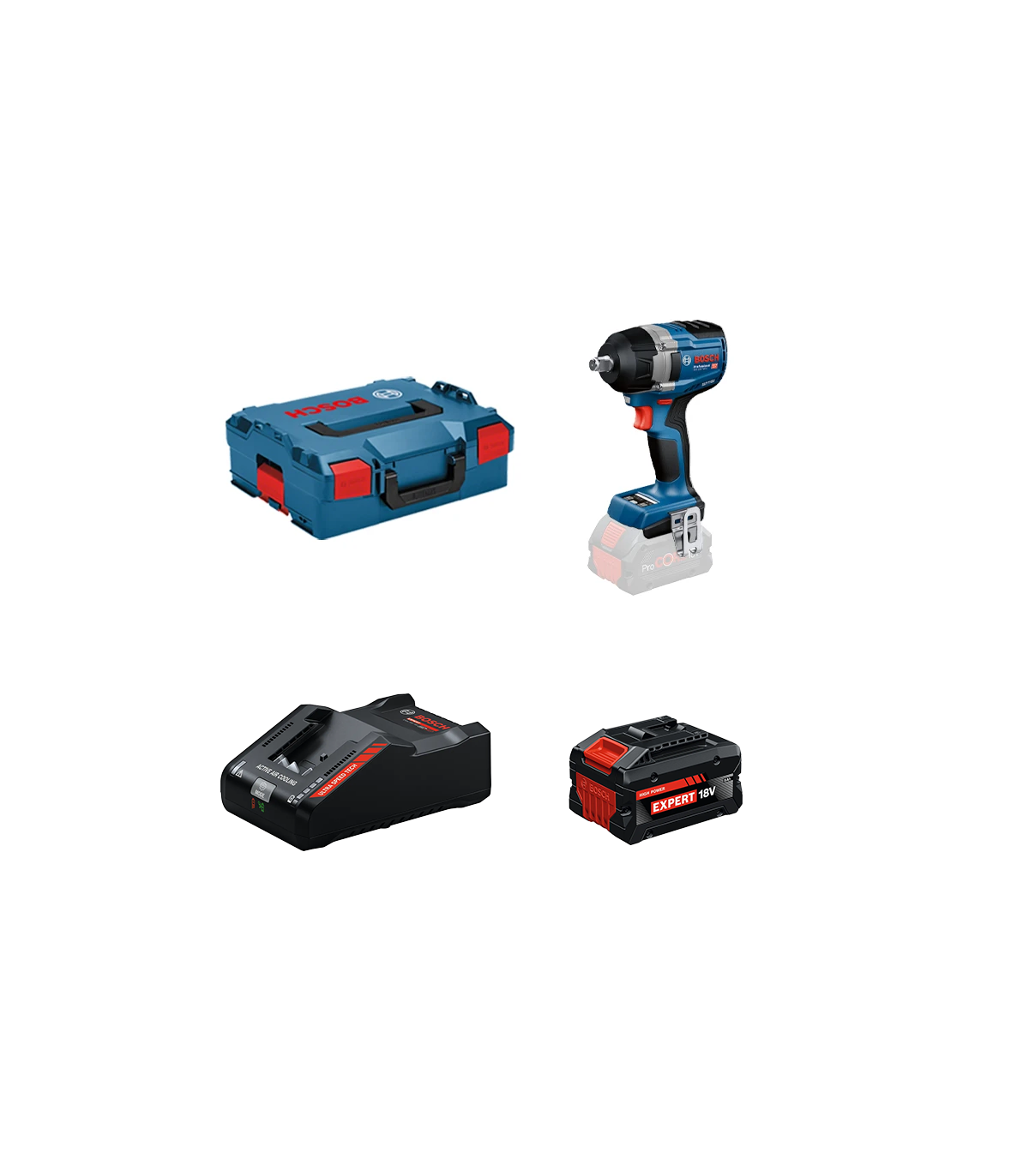 Boulonneuse / Visseuse à chocs GDS 18V-750 C + 1 Batterie EXPERT 8 Ah + 1 Chargeur EXAL18V-160 BOSCH