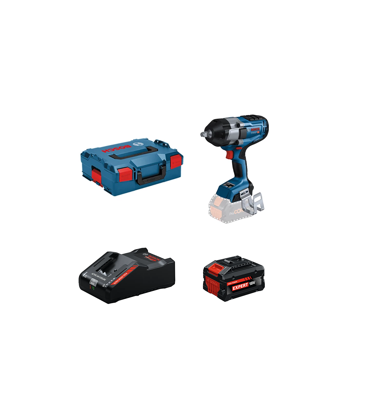 Boulonneuse GDS 18V-1000 + 1 Batterie EXPERT 8 Ah + 1 Chargeur EXAL18V-160 BOSCH