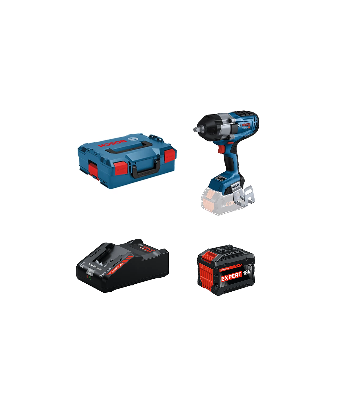 Boulonneuse GDS 18V-1000 + 1 Batterie EXPERT 15 Ah + 1 Chargeur EXAL18V-160 BOSCH