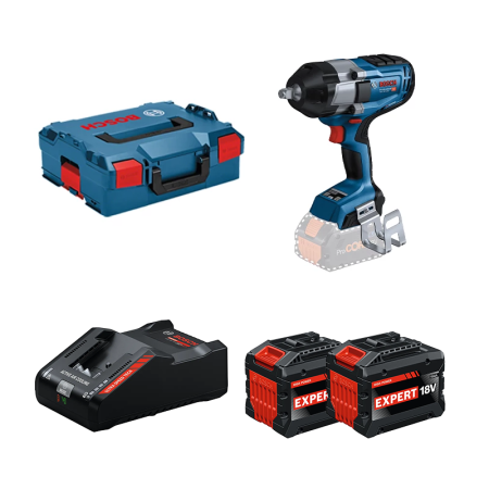 Boulonneuse GDS 18V-1000 + 2 Batteries EXPERT 15 Ah + 1 Chargeur EXAL18V-160  BOSCH