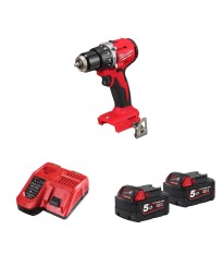 Perceuse visseuse à percussion 18V M18 BLPDRC-0 + 2 batteries 5 Ah + chargeur M12-18 FC MILWAUKEE