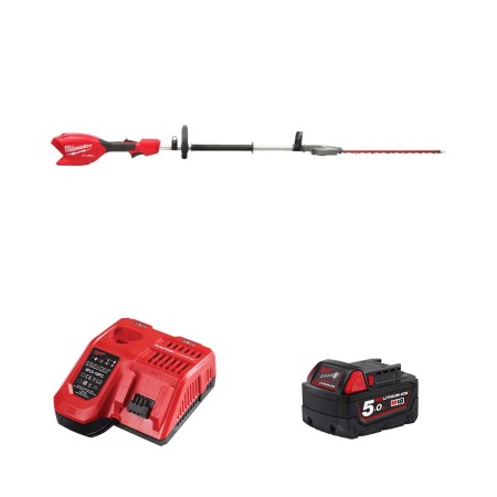 Taille haie sur perche 18V M18 FHETSP-0 + 1 batterie 5 Ah + chargeur M12-18 FC MILWAUKEE
