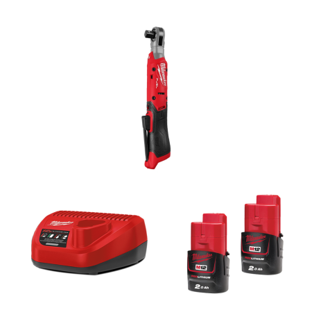 Clé à cliquet ½″ 12V M12 FIR12G2-0 + 2 batteries 2 Ah 12 V + chargeur C12C MILWAUKEE