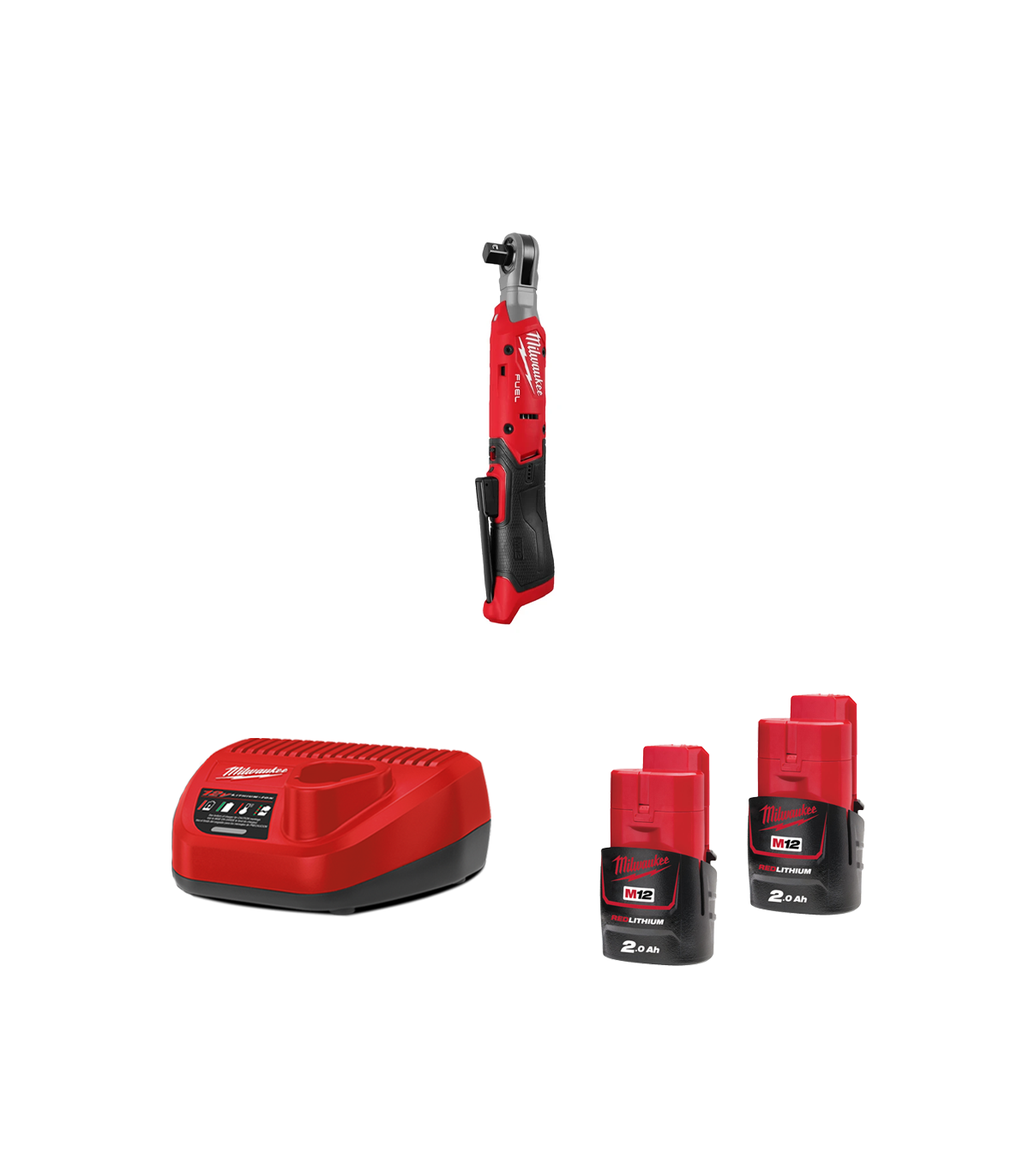 Clé à cliquet ½″ 12V M12 FIR12G2-0 + 2 batteries 2 Ah 12 V + chargeur C12C MILWAUKEE