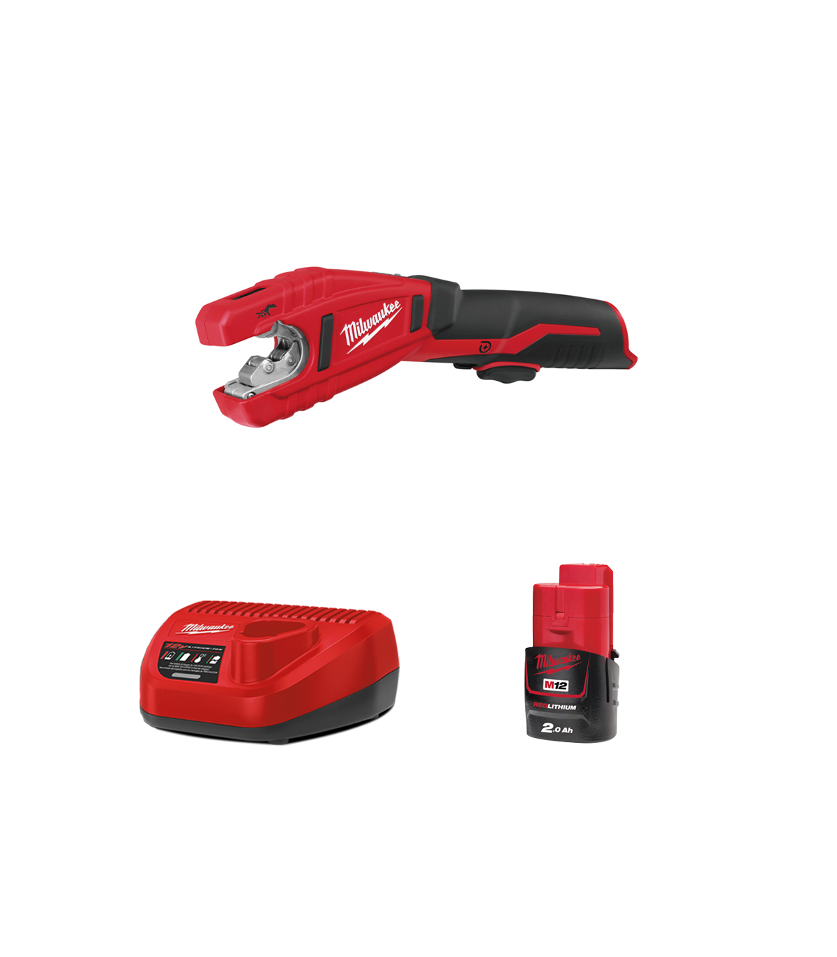 Coupe-tube cuivre 12V M12 C12 PC-0 + 1 batterie 2 Ah 12 V + chargeur C12C MILWAUKEE