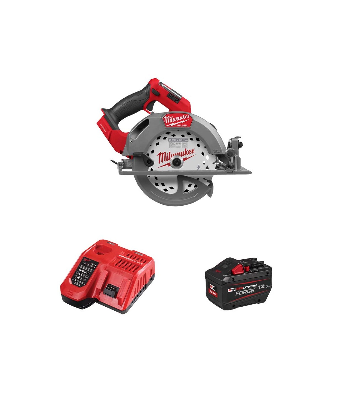 Scie circulaire Ø190 mm 18V M18 FCSO190GR-0C + 1 batterie FB 12 Ah + chargeur M12-18 FC MILWAUKEE