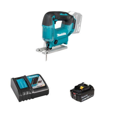 Scie sauteuse 18V DJV186Z + 1 batterie BL1850B 18V 5 Ah + chargeur rapide DC18RC MAKITA