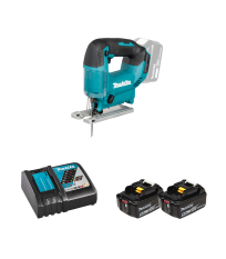 Scie sauteuse 18V DJV186Z + 2 batteries BL1850B 18V 5 Ah + chargeur rapide DC18RC MAKITA