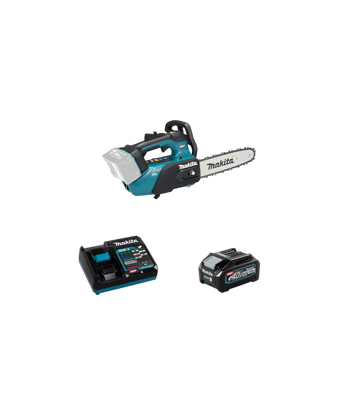 Tronçonneuse d'élagage 40V 25cm UC031GZ + 1 batterie 40V 4 Ah + chargeur rapide DC40RA MAKITA