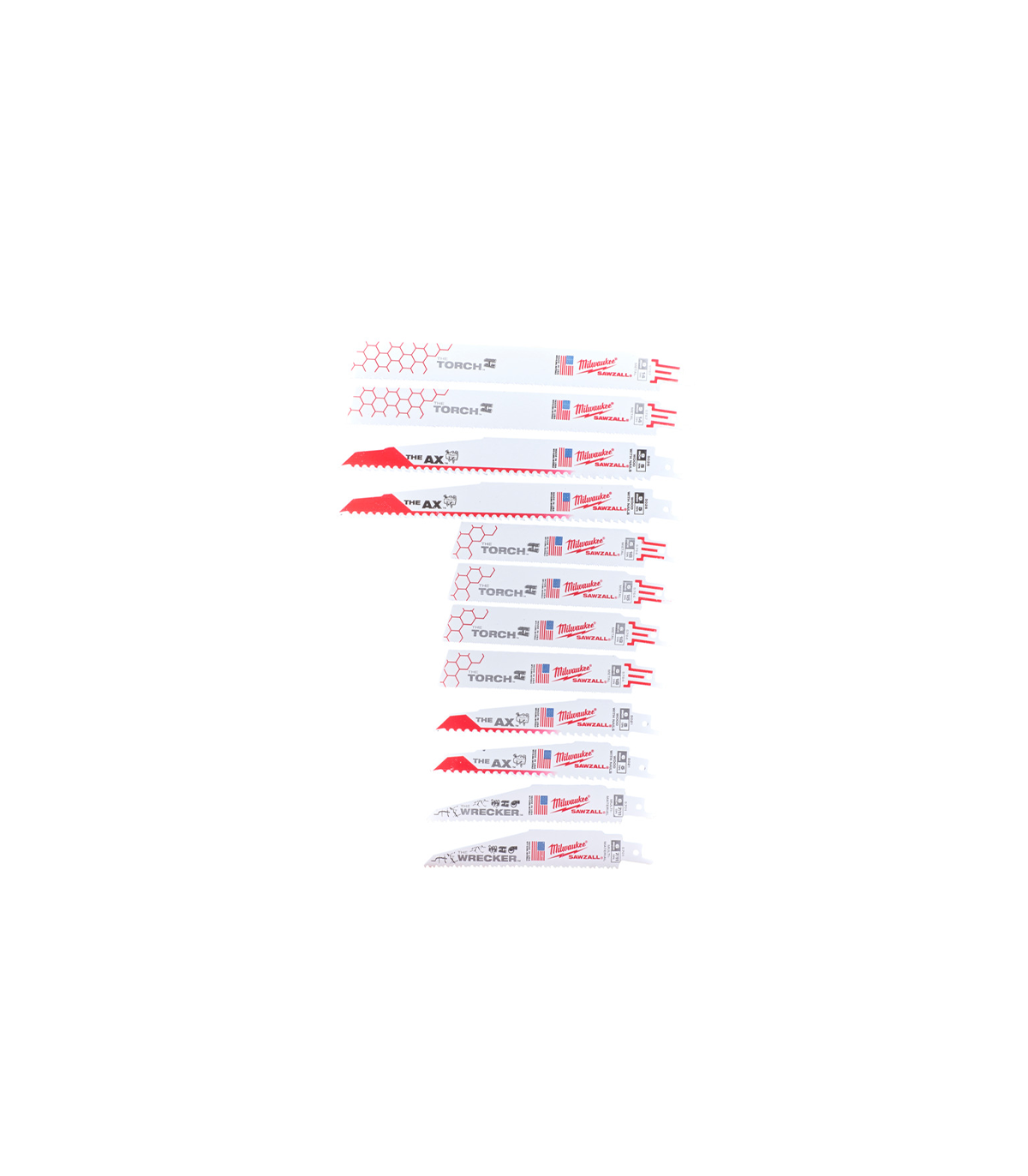 Lot de 12 lames de scie sabre Sawzall Blade MILWAUKEE