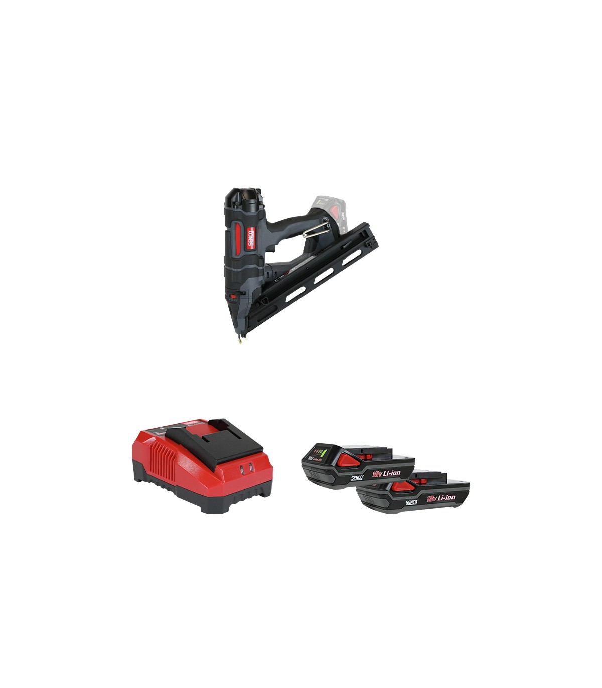 Cloueur de finition 18V F-15XP + 2 batteries 2 Ah + 1 chargeur SENCO