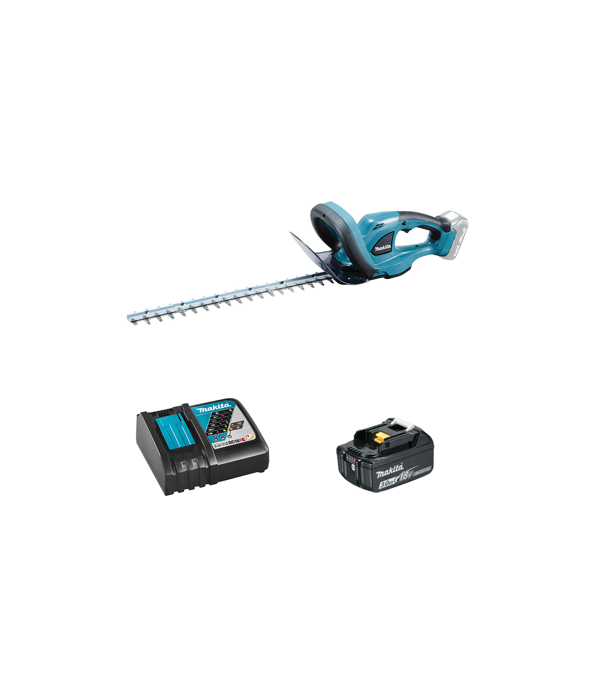 Taille-haie 18V 48cm DUH483Z + 1 batterie BL1830B 18V 3 Ah + chargeur rapide DC18RC MAKITA
