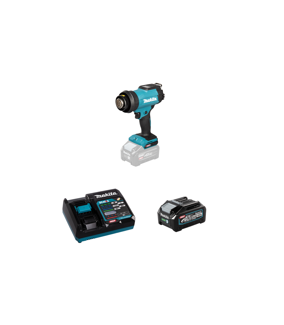 Décapeur thermique 40V HG001GZ + 1 batterie 40V 4 Ah + chargeur rapide DC40RA MAKITA