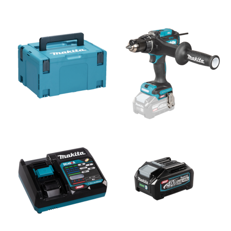 Perceuse-visseuse 40V 180Nm HP003GZ + 1 batterie 40V 4 Ah + chargeur rapide DC40RA MAKITA