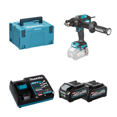 Perceuse-visseuse 40V 180Nm HP003GZ + 2 batteries 40V 4 Ah + chargeur rapide DC40RA MAKITA
