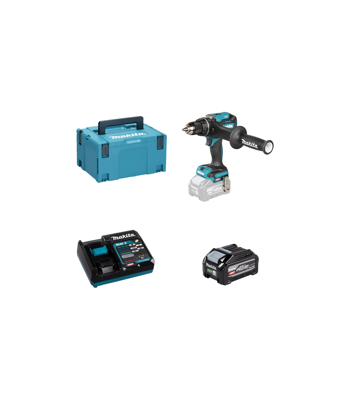Perceuse-visseuse 40V 180Nm DF003GZ01 + 1 batterie BL4040F 40V 4 Ah + chargeur rapide DC40RA MAKITA
