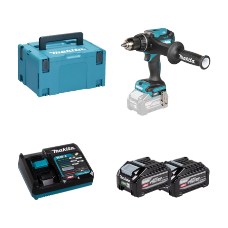 Perceuse-visseuse 40V 180Nm DF003GZ01 + 2 batteries BL4040F 40V 4 Ah + chargeur rapide DC40RA MAKITA