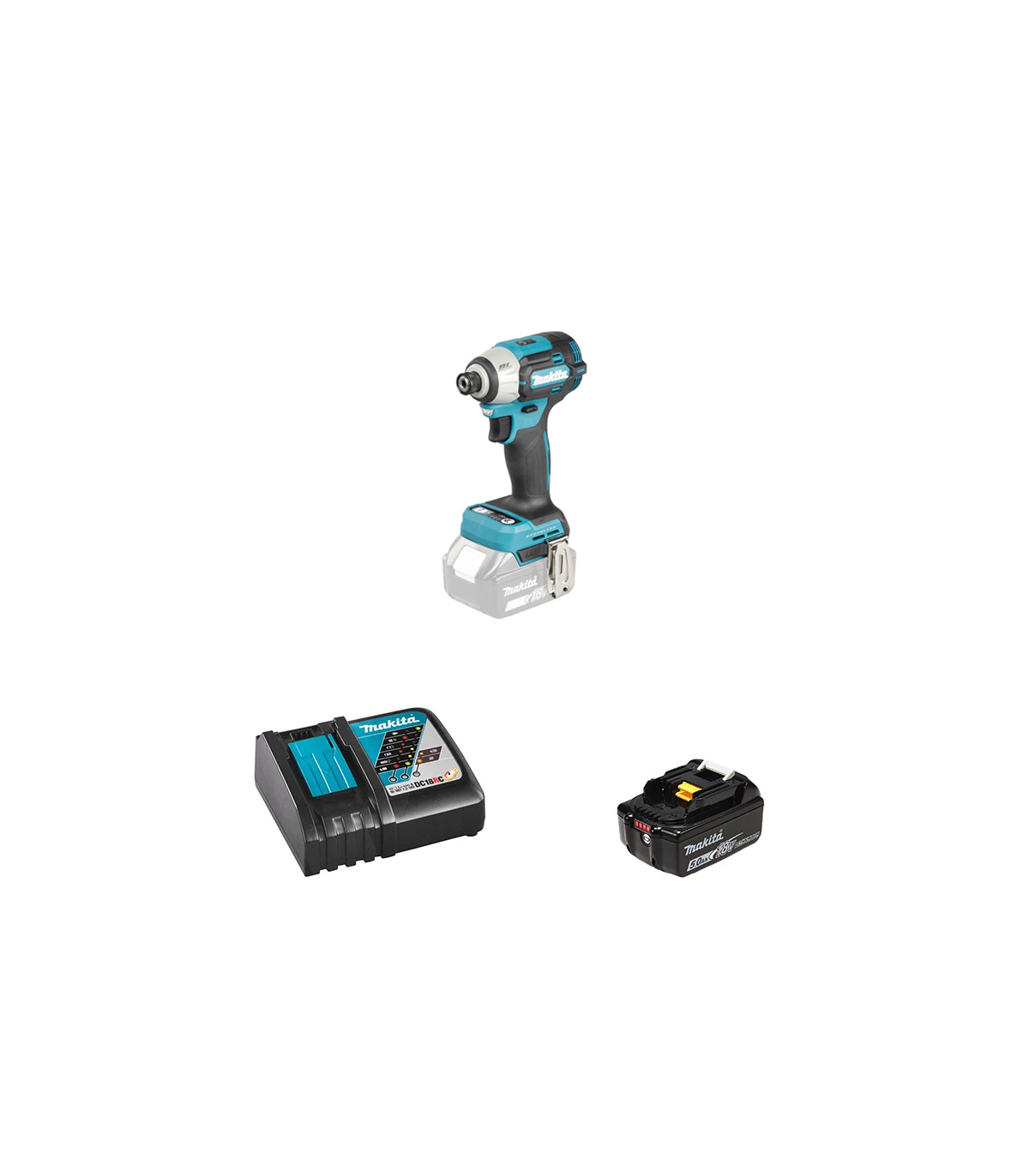 Visseuse à chocs 18V 210 Nm DTD201Z + 1 batterie BL1850B 18V 5 Ah + chargeur rapide DC18RC MAKITA