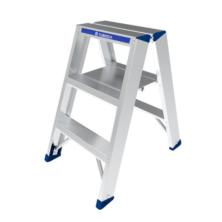Marchepied double accès 3 marches en aluminium TUBESCA-COMABI