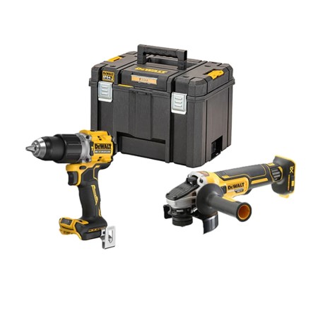 Pack 2 outils 18V Perceuse-visseuse à percussion DCD805N + Meuleuse Ø125 mm DCG405N DEWALT