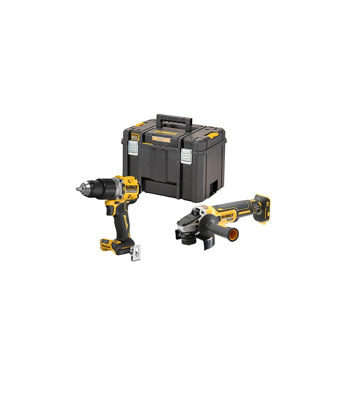 Pack 2 outils 18V Perceuse-visseuse à percussion DCD805N + Meuleuse Ø125 mm DCG405N DEWALT
