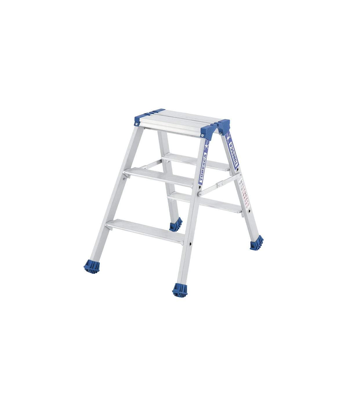 Marchepied Platinium double 2x4 marches 2,88m Aluminium TUBESCA-COMABI