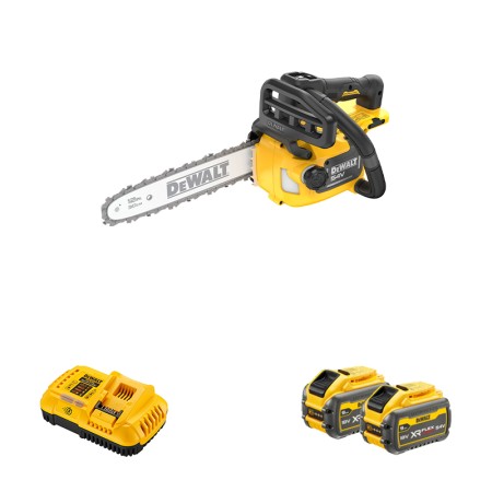 Tronçonneuse d'élagage 54V 30 cm DCMCST632N-XJ + 2 batteries 54V 9 Ah + 1 chargeur DCB118-QW DEWALT