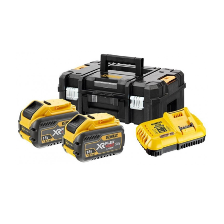 Pack 2 batteries 18-54V Flexvolt 12-4 Ah + Chargeur DCB118 DEWALT