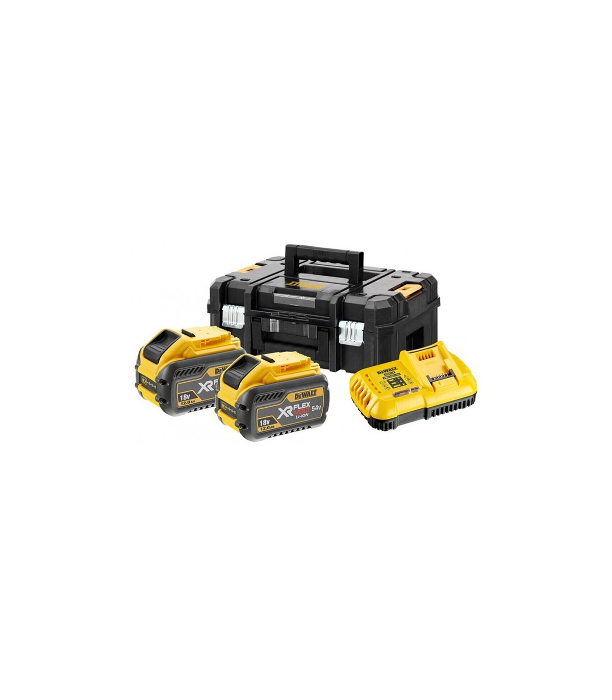 Pack 2 batteries 18-54V Flexvolt 12-4 Ah + Chargeur DCB118 DEWALT