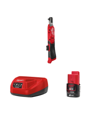 Clé à cliquet ¼″ 12V M12 FIR14G2-0 + 1 batterie 2 Ah 12 V + chargeur C12C MILWAUKEE