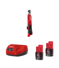 Clé à cliquet ¼″ 12V M12 FIR14G2-0 + 2 batteries 2 Ah 12 V + chargeur C12C MILWAUKEE