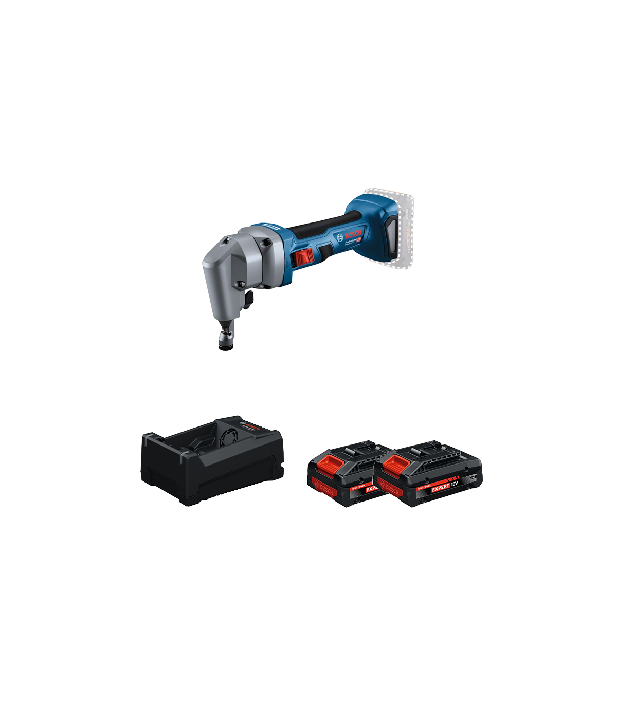 Grignoteuse sans fil GNA 18V-16 E + 2 Batteries EXPERT 4 Ah + 1 Chargeur GAL 12V/18V-80 BOSCH