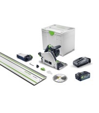 Scie circulaire plongeante Ø160 mm TSC 55 KSEB-Basic + batterie 18V 8 Ah TBX 8 + chargeur TCL 6 + rail 1400 mm FESTOOL