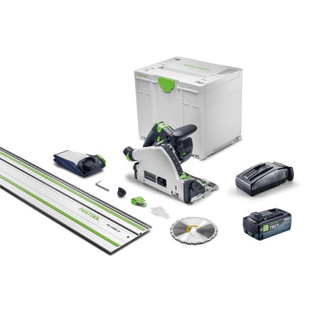 Scie circulaire plongeante Ø160 mm TSC 55 KSEB-Basic + batterie 18V 8 Ah TBX 8 + chargeur TCL 6 + rail 1400 mm FESTOOL