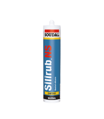 Mastic silicone neutre sanitaire Silirub NS Blanc 300ml SOUDAL
