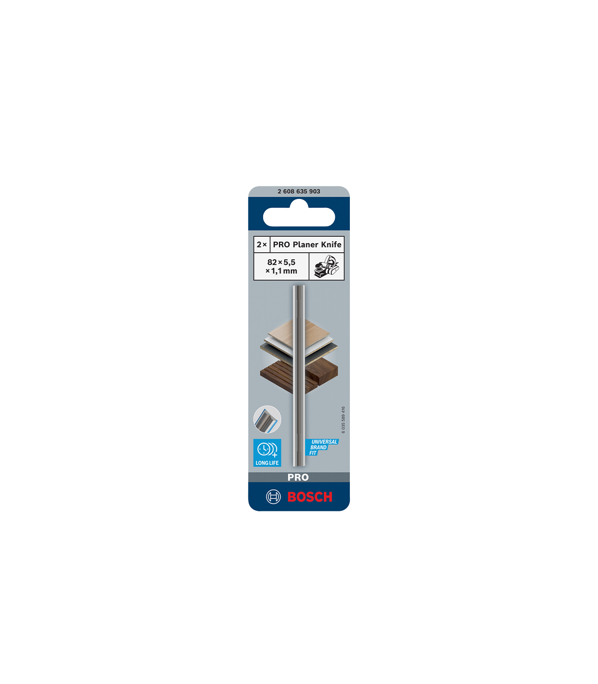 Lot de 2 Fers réversibles au carbure pour rabot 82 mm BOSCH
