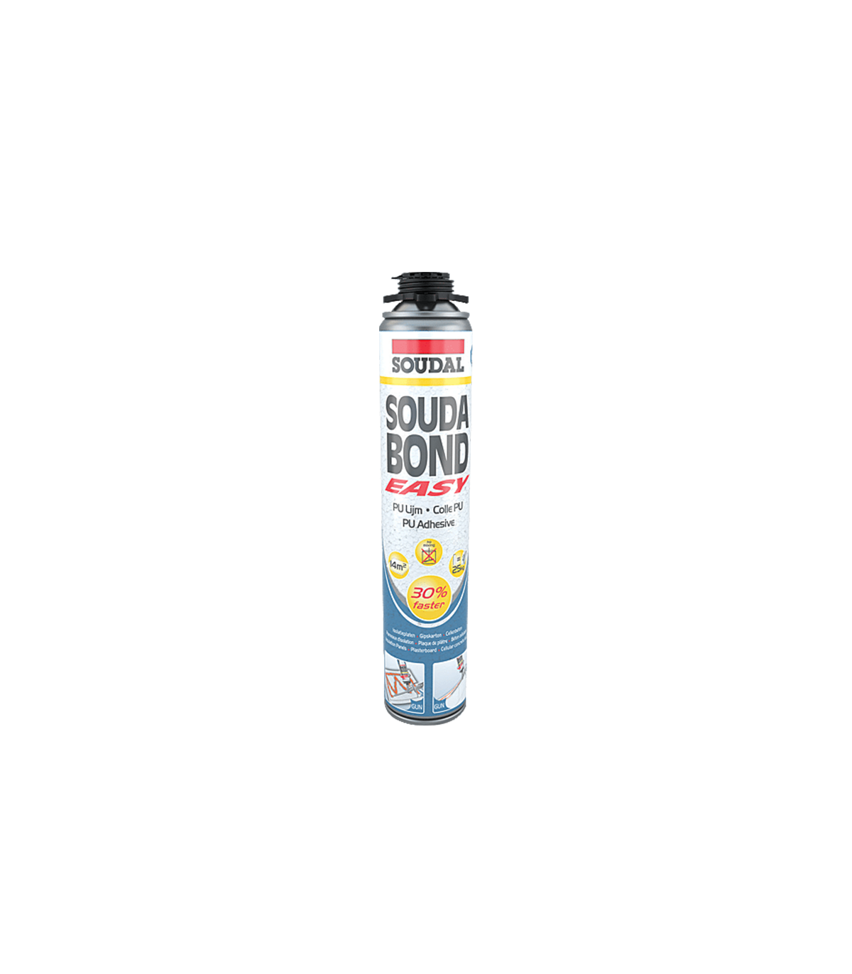 Mousse PU expansive de collage Soudabond Easy 1K Gun 750ml SOUDAL