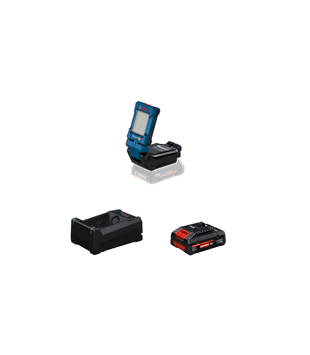 Lampe GLI 18V-800 + 1 Batterie EXPERT 4 Ah + 1 Chargeur GAL 12V/18V-80 BOSCH