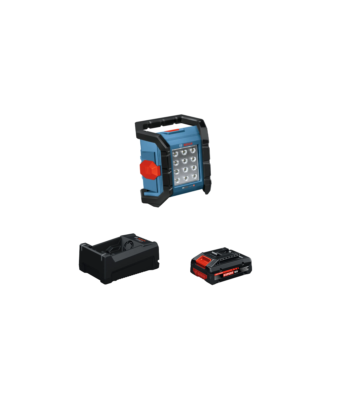 Projecteur de chantier GLI 18V-1500 + 1 Batterie EXPERT 4 Ah + 1 Chargeur GAL 12V/18V-80 BOSCH