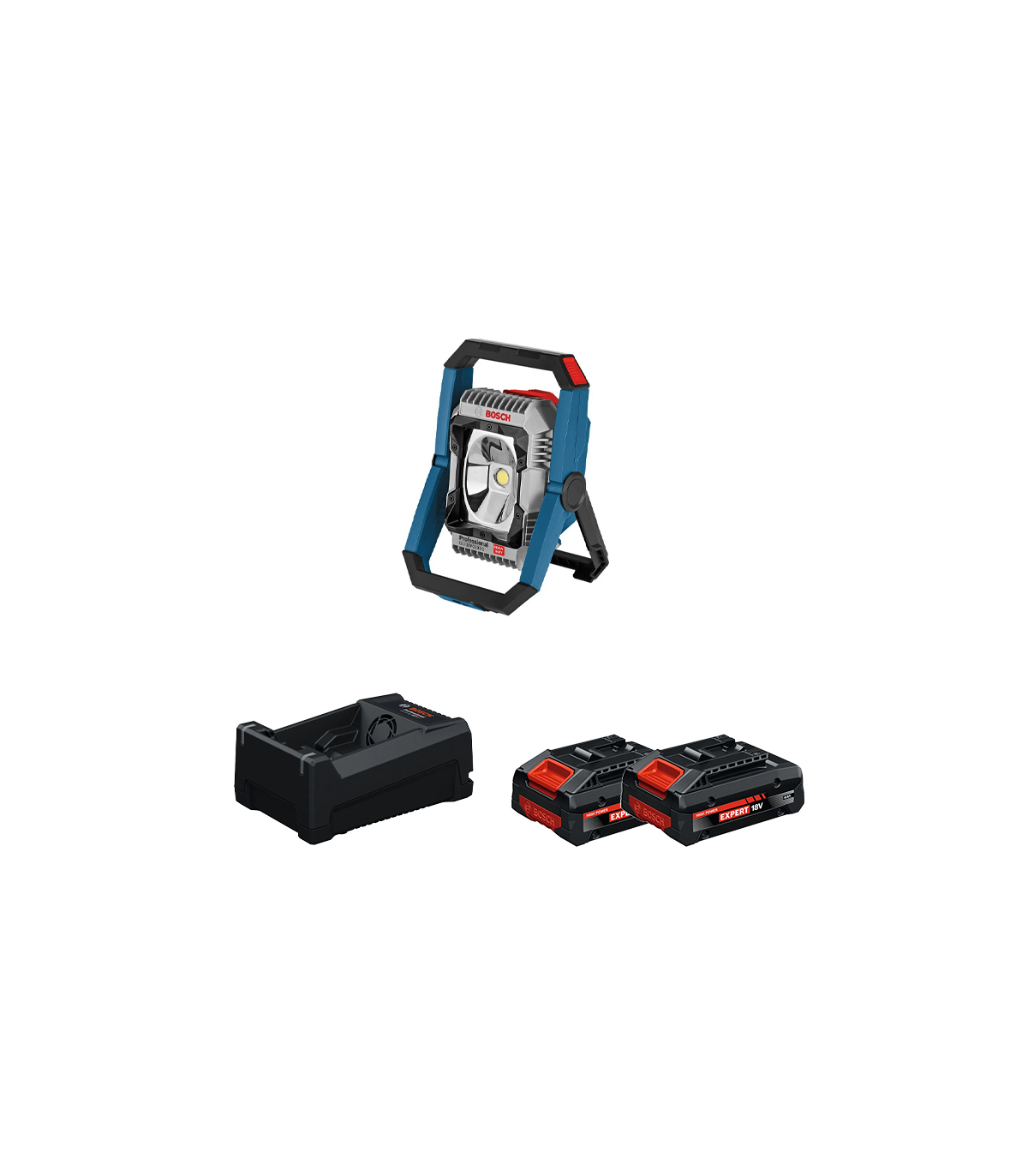 Projecteur de chantier GLI 18V-2200 C + 2 Batteries EXPERT 4 Ah + 1 Chargeur GAL 12V/18V-80 BOSCH