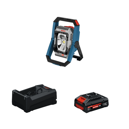 Projecteur de chantier GLI 18V-3000 + 1 Batterie EXPERT 4 Ah + 1 Chargeur GAL 12V/18V-80 BOSCH