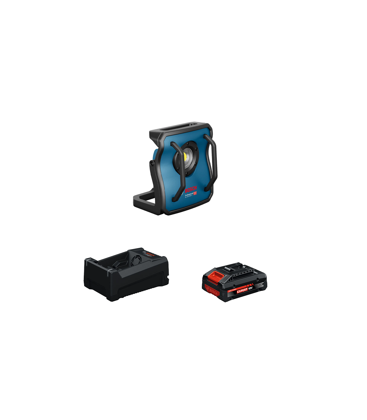 Projecteur de chantier GLI 18V-4000 C + 1 Batterie EXPERT 4 Ah + 1 Chargeur GAL 12V/18V-80 BOSCH